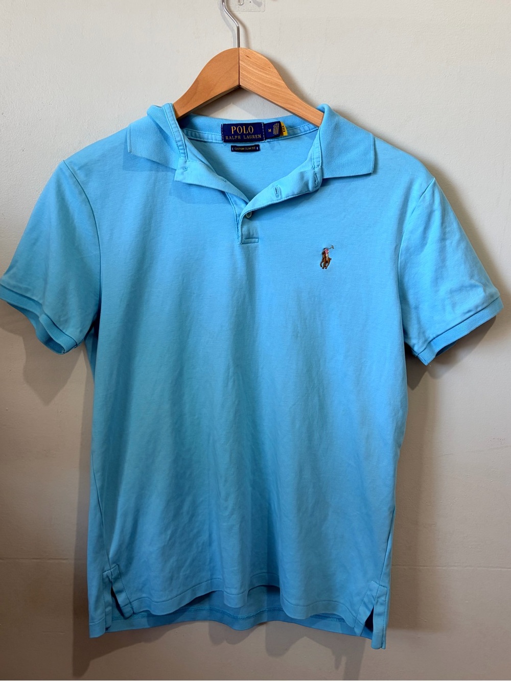 Polo Ralph Lauren Light Blue Short Sleeve Polo Shirt Medium Preppy Classic